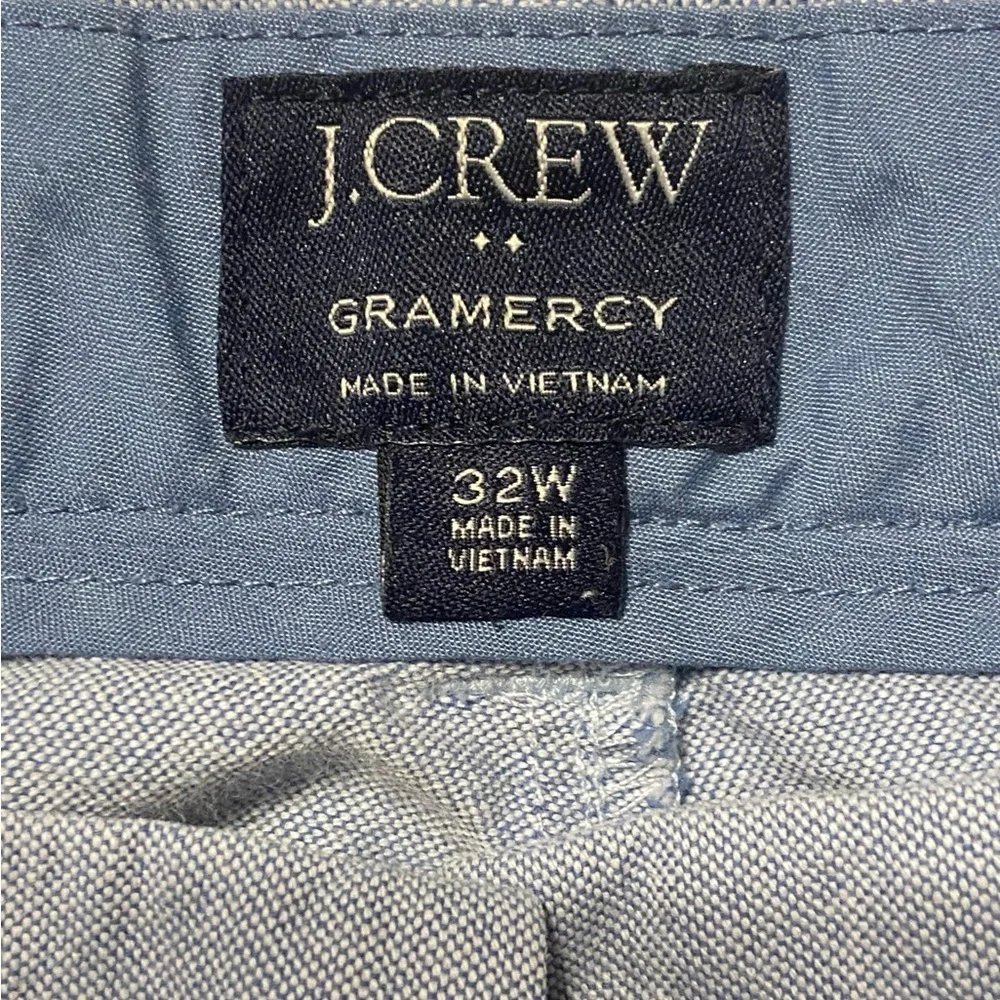 J.Crew 32W Gramercy Blue Cotton Embroidered Shark Pattern Mens Shorts